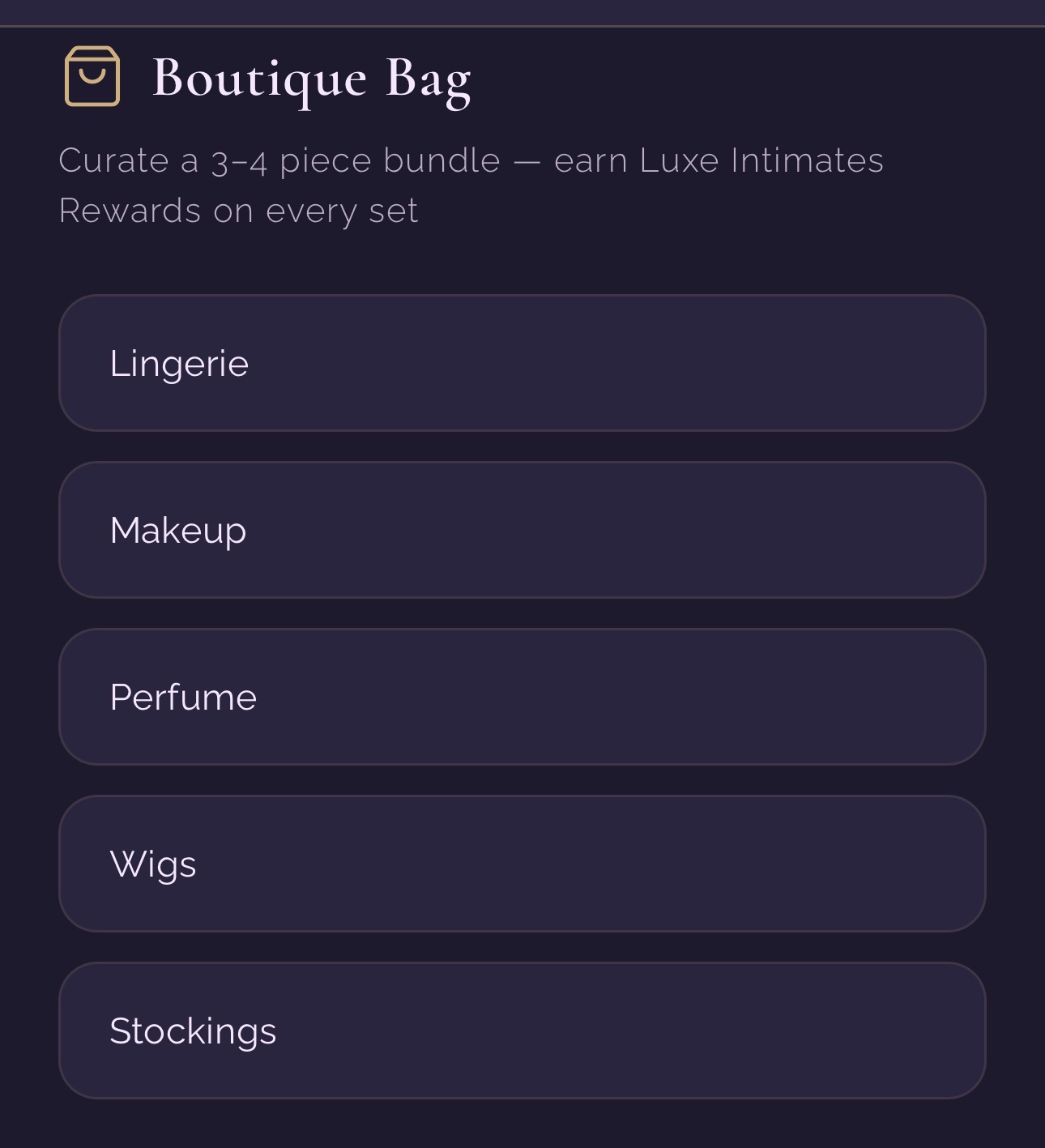 Boutique Bag curated bundle builder
